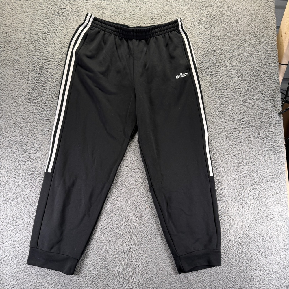 Adidas Climalite Sweatpant Mens XL Black Polyester Lined Jogger Tapered Jogging